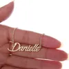 Nazwisko Naszyjnik dla kobiet Spersonalizowany Naszyjnik z tabliczki znamionowej "Danielle" Złoty ze stali nierdzewnej i srebrny Dostosowany naszyjnik, NL-2394