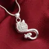 Livraison gratuite mode haute qualité 925 argent cristal chat bijoux en diamant blanc 925 collier en argent Saint Valentin cadeaux de vacances Hot 1697