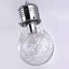 Snygg stor glödlampa matsal hängslampa Ny modern aluminiumtråd inuti glasboll barräknare pendelljus armaturrestaurang lampor