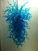 100% Soufflé à la bouche CE UL Borosilicate Verre de Murano Dale Chihuly Art Brillant Bleu Verre Plafond Lampe En Cristal