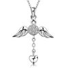 Necklaces Designer cz Diamond Wholesale Fashion Jewelry 925 Sterling Silver Chain X'mas Gift Girl Angel Wings Heart Love Pendants Necklaces