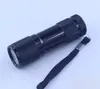 New Arrival, 9 LED Mini Torch Mini Latarka LED 300LM UV LED Latarka Latarka Wodoodporna Latarki Lampy Pochodnie (Czarne)