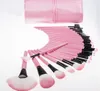 32 stks set kit professionele make-up borstel set cosmetische make-up borstels synthetisch haar roze zwart geval gratis DHL