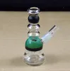 två funktioner 4 tums mini glas dab oljeriggar bubbler bong vattenrör 10mm WYK-003(MINI) bärbar lätt att bära med