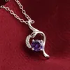 Free shipping fashion high quality 925 silver angel with Purple diamond jewelry 925 silver necklace Valentine's Day holiday gifts Hot 1692