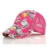 Floral Snapback Baseball Cap Zomer Mesh Bal Caps Golf Hoeden Visors voor Meisjes 5 Kleuren 10 stks / partij Gratis Verzending