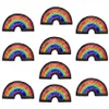 10PCS Rainbow Sequined Patches for Clothing Iron on Transfer Applique Patch for Jeans Bags DIY Sew on Embroidery Sequins