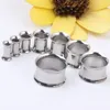 100pcslot mix 416mm Whole stainless steel double flare ear tunnel plug gauges ear expander pierce2225702