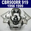 혼다 CBR900RR 페어링 용 고품질 페어링 키트 1998 1999 실버 검정 차체 CBR900 RR CBR919 98 99 QD26