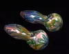 WSC-1018 glass smoking pipes hand blown heady smoke for dry herb COLORED TOBACCO spoon pipe 105MM