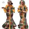 فساتين أفريقية للنساء تصميم أزياء جديدة للبازين أفريقي تصميم فستان طويل فستان مع وشاح الملابس الأفريقية WY23471427773