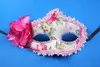 Venetian Style Mask Mardi Gras Masquerade Kostymbollar, Prom Party Lace Flower Rhinestone Fantasy Masks (Assorted Colors)