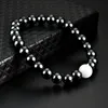 Magnetic Hematite Bracelet point white Stone beaded strands Wristband Bangle Cuff for Women Mens PowerFashion Jewelry will and sandy gift