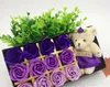 Valentine039S Day Gifts Lovely Bear och 18 Soap Roses Wedding Present Box of Soap SR103875572