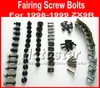 Ny professionell Motorcykel Fairing Screws Bolt Kit för Kawasaki 1998 1999 ZX9R 98 99 ZX 9R Svart eftermarknadsfeor Bultar skruvdelar