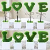 GrassLand numero di erba artificiale LOVE letter display Decorazione Alleviare l'affaticamento degli occhi Manufatti per l'arredamento in erba finta DT002