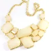 Colorful Statement Necklace New Chunky Chain Candy Resin Geometry Drop Pendants Golden Bib Necklace Jewelry for Women Gifts
