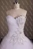 Luxury Beaded Leaves Wedding Dresses Vintage Crystal Beading Sweetheart Lace Up Ball Gown Plus Size White Church Bridal Gowns