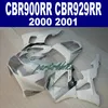 Motorcykelfeedningar för Honda CBR929RR Fairing Kit CBR 929 2000 2001 Vit Silver Plastic Korkits CBR 900 RR 00 01 CBR900RR HB94