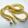 N304-Gold tone Stainless steel Jewelry chain necklace 60cm Length; 6mm band widt