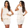 FG1509 2014 جديد مثير أسود / أبيض الذهب حافة Peplum النساء مكتب الوظيفي فساتين حفلة موسيقية Clubwear N120