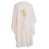 Costumes de religion sainte prêtre de l'église catholique chasuble brodée de poisson blanc sans col vêtements de masse 3 styles