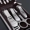 9PCS Nail Clipper Kit Nail Care Set Pedicure Scissor Tweezer Kniv Ear Pick Utility Manicure Set Tools Drop Shipping grossist