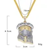 الفضة ملثمين يسوع رئيس حجر الراين قلادة الأزياء فاسق مجوهرات مطلية بالذهب الهيب هوب النينجا قلادة قلادة سلسلة الكوبية