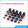 Fabrieksprijs 3 in 1 Universele Clip Fish Eye Wide Angle Macro Telefoon Fisheye Camera Lens voor iPhone Samsung HTC LG