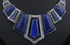 Set di gioielli per donna Set di orecchini con collana di smalto in pietra artificiale Set di gioielli di moda con collana di dichiarazione in quattro colori