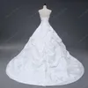 Superbes robes de mariée robe de bal pas cher sans bretelles avec broderie volants paillettes à lacets robes de mariée moins de 100 Real Sample217j