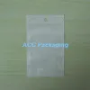 Pequeno 8x13cm (3,1 "x5.1") Branco / Clear Auto Seal Zipper plástico Retail Packaging Bag Zipper Bloqueio Bag pacote de varejo Com Asa Buraco