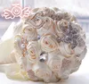 Handmade Rose New Bridal Bouquet Wedding Accessories Brooch Crystal Pearl Wedding Bouquet Holding Flowers284u