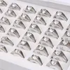 Wholesale 36Pcs mix lot Size Unisex Plated Stainless Steel ring fashion jewelry Band rings Set auger Rings weding ring Gift Free Shipping
