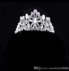 2017 Hot sell New Luxury Rhinestone Necklace Earrings Three-piece Bridal Wedding Tiaras Crown Hair Accessories BOX