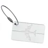 Mini Rektangel Aluminium Alloy Bagagelappar Resor Tillbehör Bagage Namn Taggar Väska Adressetiketthållare Gratis frakt