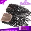 Pas cher brésilien curl dentelle fermeture vierge non transformés cheveux humains voie médiane partie 44 postiches couleur naturelle teintable expédition rapide greatremy