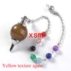 10pc mix Natural Agate Jasper Gem Ball Ranging Dowsing Reiki Chakra Tillgänglig Kedja Pendulum Pendant Chakras Kedja för hypnos