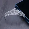 Luxo Cristais de Prata Coroas de Casamento Pérolas Brilhantes Tiaras de Noiva Strass Peças de Cabeça Tiara Acessórios de Cabelo Baratos Coroa de Concurso