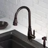 Rolya New Arrival Wysokiej Jakości Wody Ratowanie Mosiężna Deck Oil Mocowane Orzetło Brąz Wyciągnij Kitchen Faucet Mixer Tap