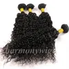 Bundles de cheveux indiens vierges Tissages de cheveux humains Jerry Curly Non transformés Brésilien Péruvien Mongol Malaisien Extensions de cheveux en vrac en gros