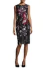 Mode print vrouwen schede jurk ronde hals mouwloze jurken 011595