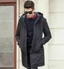 Merk lange winterjas heren merkkleding mannelijke katoenen herfstjas Nieuwe topkwaliteit zwarte donsparka's heren