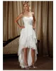 Novo chegada curta de volta, sweetheart chiffon high rount country western wedding vestidos 2205