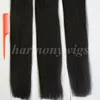 Najwyższa jakość 100g 40 sztuk klejowa skóra taśma wątku w przedłużeniach włosów Brazylijski Indian Human Hair 18 20 22 24 cali # 1b / Off Black