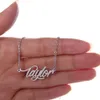 Ожерелье с именем из нержавеющей стали Taylor на заказ для женщин, подарок, личное нежное ожерелье с именем, Золотая табличка с именем, ожерелье, ювелирный подарок, NL-2416