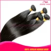Stor försäljning naturlig indisk brasiliansk peruansk rakt mänskligt hår vävbuntar 4st 4pcs lot silkeslen straigh jungfru hår vävning gratis frakt dhl