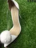 2017 последние Европа Женщины на высоком каблуке обувь прозрачный ПВХ острым носом дамы насосы сексуальные перья украшены скольжения на обувь