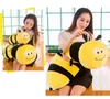 Dorimytrader big new lovely animal little bee plush doll stuffed cartoon yellow honeybee toy pillow gift for kids decoration DY6181844672
