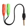 19 cm 1 man tot 2 vrouwelijke tak audio aux kabel voor mobiele telefoon oortelefoon 100pcs / lot